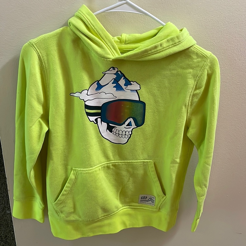 Boys gap hoodie in bright neon yellow